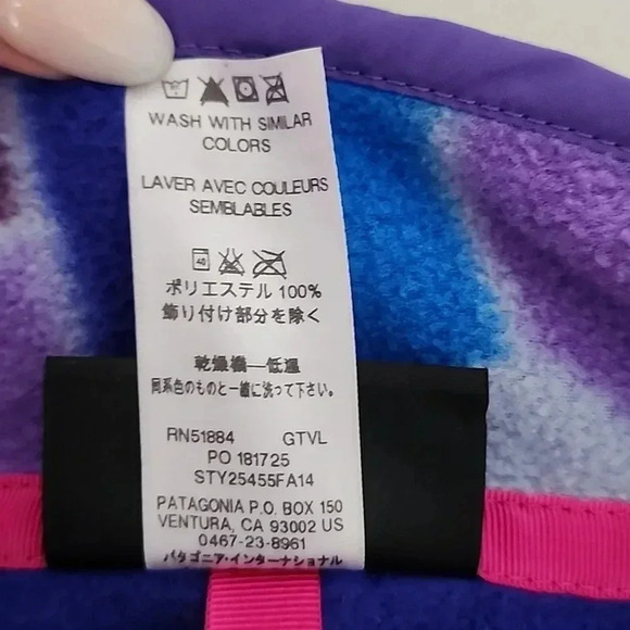 Patagonia Synchilla Guatemalan Tango Blue Purple Aztec Snap-T Pullover Small - Picture 9 of 9